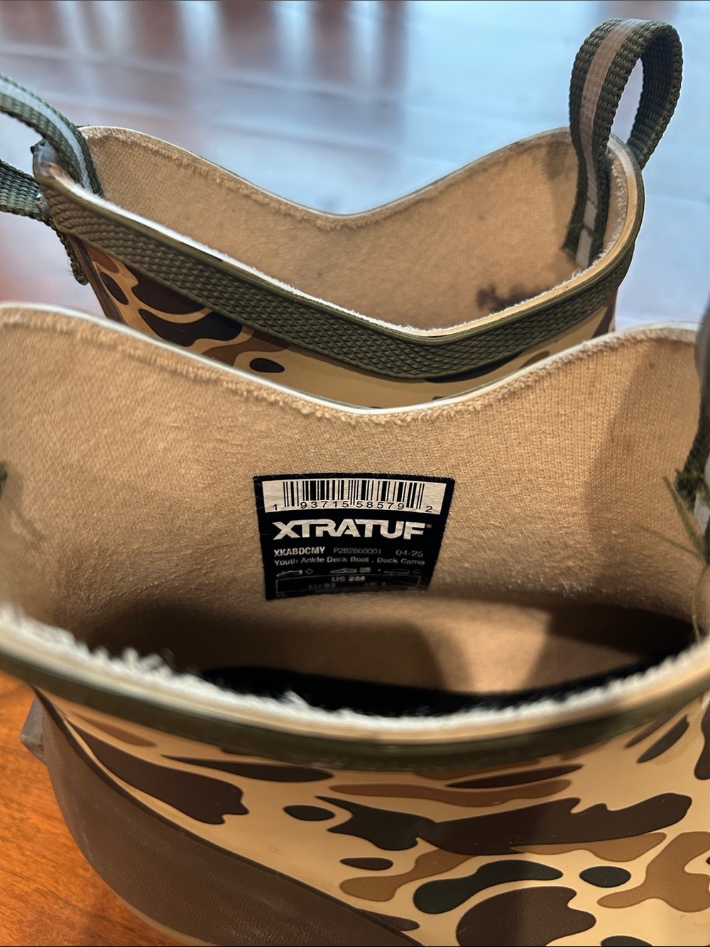 XTRATUF Kids' Camo Rain & Snow Boots in Tan and Brown - Picture 2 of 5
